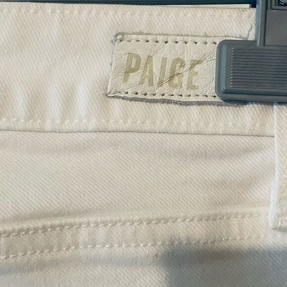 PAIGE | Paige Skyline Ankle Peg White mid rise Jeans with Raw Hem NWT size 26 - Picture 7 of 11